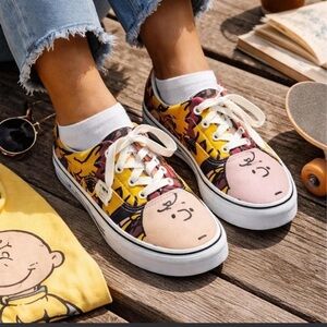 Vans Yellow and Pink Cartoon Sneakers